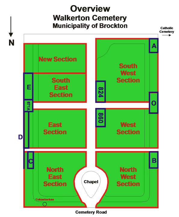 Map of Walkerton Cemetery