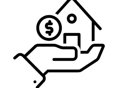 Hand holding house with dollar sign representing Property Tax